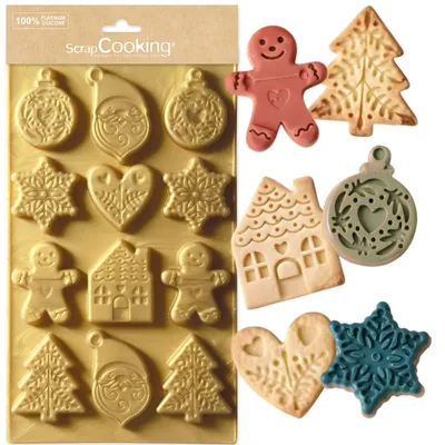 Productafbeelding van Siliconen vorm voor kerstkoekjes - Scrapcooking 2987
