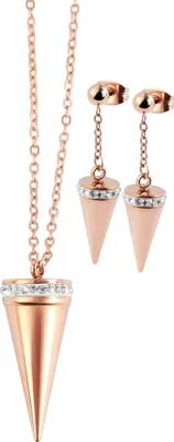 Produktbild von Akzent Schmuckset, Kette mit Anhänger und Ohrringe, Similibesatz