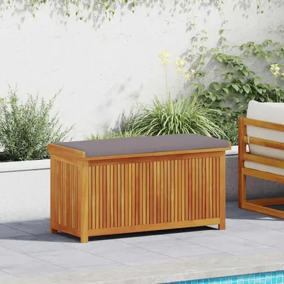 Image de vidaXL Coffre à coussins d'extérieur 113x50x60,5 cm bois massif acacia