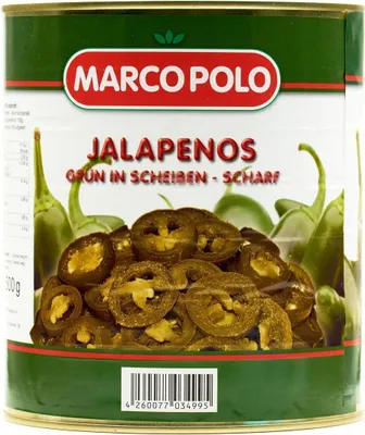 Produktbild von PRIBO JALAPENOS GRÜN in Scheiben 6x 1500g Dose scharfe Jalapeno-Pfefferschoten