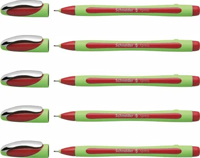 Produktbild von Schneider Fineliner Xpress - 5er-Set rot