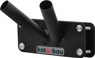 Produktbild von KOTARBAU® Fahnenhalter 2-Fach für doppelt Fahnenstange Montage an Balustrade 170 mm Pulverbeschichtet Schwarz Fahnenmasthalter Fahne Flagge Pulverbeschichtet Fahnenstange
