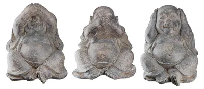 Produktbild von Gilde Figur, Buddha, "Pandara", Kunstharz, braun, L. 20.5 cm, B. 20.5 cm, H. 22 cm 52958 4063387529584 3 Stück (3-fach sortiert)