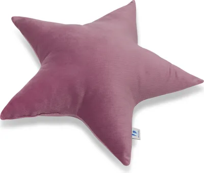 Produktbild von Pepi Kuschelkissen in Sternenform - Handgenäht Antiallergenes Sternkissen 50×50 cm weiches Kinderkissen Dekokissen für Babys Plüschstern Star Old Rosa