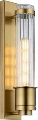 Produktbild von Badleuchte Metall Glas E27 IP44 H: 40 cm in Messing Antik länglich warmweißes Licht 3000 K 820 lm Jugendstil