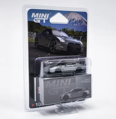 Obrázok produktu pre NISSAN GT-R 2013, farba: tmodosivá (verzia NISMO R35 CRS) - , zabalené v blistri - Mini GT, mierka 1:64
