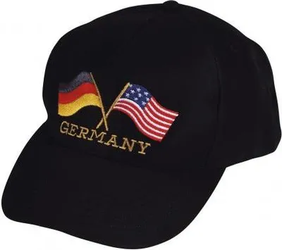 Produktbild von Baseballcap mit Einstickung - Flagge Deutschland USA - 68266 schwarz