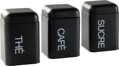 Produktbild von Set mit 3 Aufbewahrungsboxen aus Metall KITCHEN