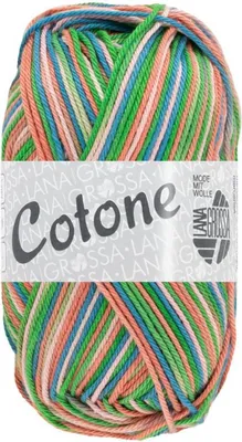 Produktbild von Lana Grossa - Cotone Print 0361 altrosa erika türkisblau grün