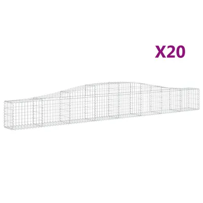 Produktbild von Gabionen mit Hochbogen 20 Stk. 400x30x40/60 cm Verzinktes Eisen
