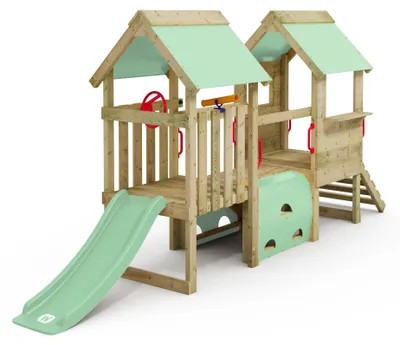 Zdjęcie produktu dla Drabinki dla małych dzieci Wickey My First Playground 2 z tunelem do zabawy w kolorze jasnozielonym