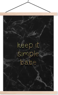 Produktbild von MuchoWow® Textilposter Zitate - Sprichwörter - Gold - Marmor 60x90 cm mit holzfarbenen Rahmen - Textil