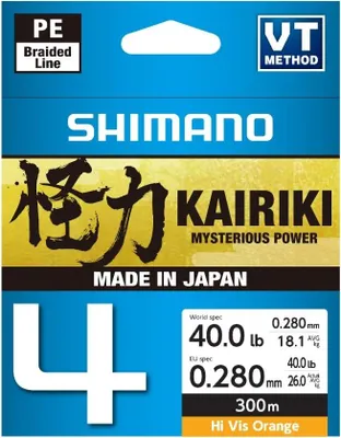 Obrázok produktu pre Shimano Fishing Kairiki 4 pletená šnúra 300 M 0,280 mm 0,280 mm