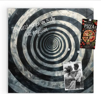 Produktbild von Magnettafel 50x50cm Pinnwand Whiteboard beschreibbar - Hypnotische Spirale
