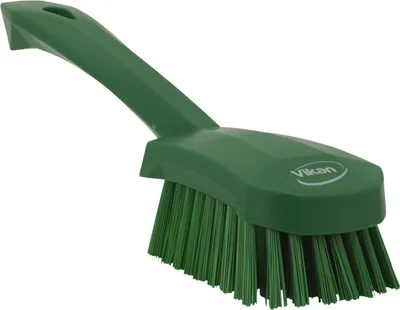 Image de Brosse à main VIKAN à manche court, dure, entièrement conforme à la norme HACCP 2-green