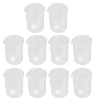 10 Labor-Bechergläser 250 ml, Borosilikatglas, mit Skala