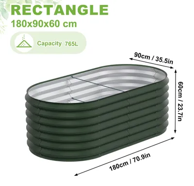 Immagine prodotto di Letto rialzato da giardino - Vaso rialzato - Fioriera - Contenitore per erbe aromatiche - Aiuola rialzata - Acciaio zincato