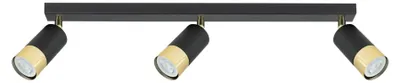 Produktbild von KAR-LIGHTING Deckenstrahler 3-flammig Schwarz/Gold, Metall – dreh- und schwenkbar, GU10-Fassungen, für Esszimmer Wohnzimmer, inkl. Montagezubehör
