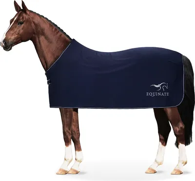Produktbild von Equinate Abschwitzdecke Orlando aus Fleece mit Widerristpolster 125cm Navy