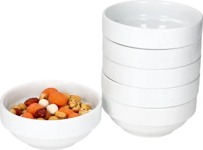 Obrázek produktu pro sada 6 misek Tommy Ø11,3 cm bílé 190 ml stohovatelné z porcelánu