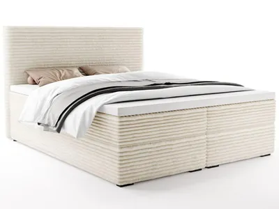 Produktbild von FurniDe24 Boxspringbett Vito 160x200 - Bett mit Matratze und Topper – Kontinentalbett mit Bettkasten und Matratze – Doppelbett Creme (Vito 23)