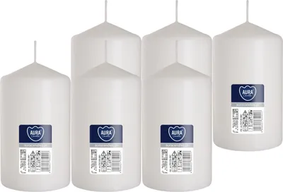 Obrázek produktu pro BISPOL cylindrická svíčka Aura 50H 12CM SW70/120 BÍLÁ 6ks.