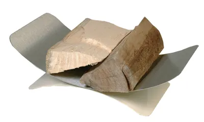Produktbild von Holzkorb Kamingarnitur Kaminzubehör Kaminholzkorb – Edelstahl – Sockel elfenbeinfärbig