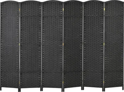 Produktbild von 6-teiliger Raumtrenner, Faltbarer Sichtschutz, Sichtschutzwand für Wohnzimmer, Schlafzimmer, Homeoffice, Schwarz