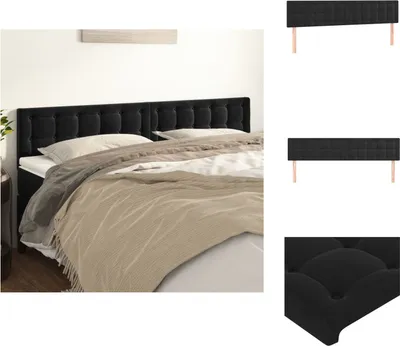 Produktbild von vidaXL Kopfteile 2 Stk. Schwarz 100x5x78/88 cm Samt -  Kopf- & Fußenden