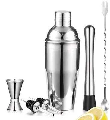 Produktbild von Cocktail-Shaker-Set aus Edelstahl, 750 ml Shaker, 7-teiliges Cocktail-Mix-Set