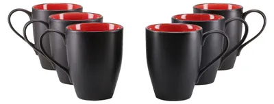 Produktbild von CreaTable, 24925, Hot Red, Kaffeebecher 6-tlg, Steinzeug