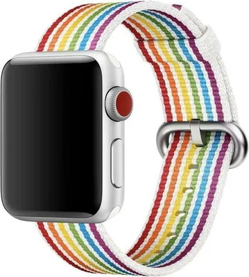 Produktbild von Original Apple Woven Nylon Armband 38/40/41mm MRY22ZM/A Pride Edition 2018
