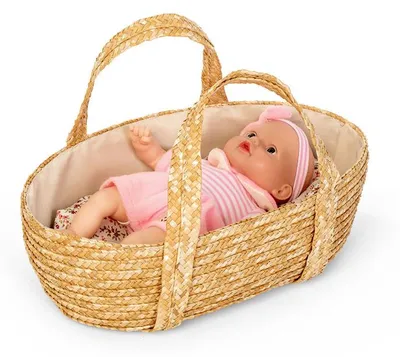 Produktbild von Mamamemo – Puppen-Moseskorb mit Bettwäsche – für Puppen bis 35 cm