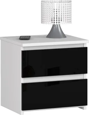 Image de Table de chevet VALESTRA - blanc / noir brillant