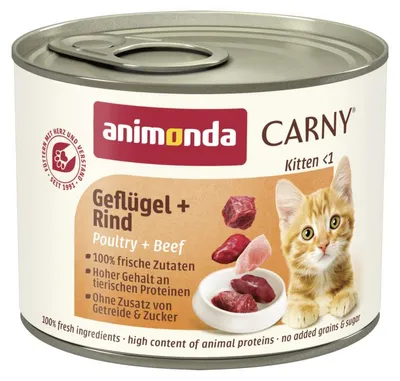 Produktbild von Animonda Carny Kitten 200g Getreidefreie Nassnahrung für Kätzchen mit Geflügel und Rind