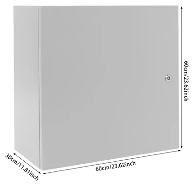 Produktbild von Outdoor Elektroverteiler - Wandmontierter Verteiler- und Abzweigkasten - IP65 wasserdicht - Abschließbares Metallgehäuse - 60x60x30 cm - Grau