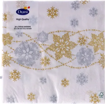 Immagine prodotto di Tovaglioli Duni bianco neve 33x33 cm | 12 pezzi