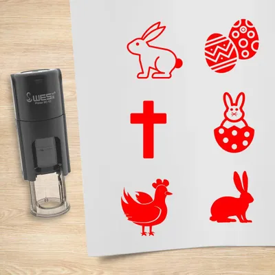 Produktbild von CombiCraft Selbstfärbendestempel Set 'Ostern' in der Farbe Pink, Ø10mm