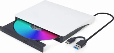 Image de Gembird DVD-USB-031-BW gembird DVW EXT SLIM DVD-USB-031 white USB-C&3.1 DVD8x CD24x