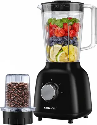Image de Sokany, mixeur 2 en 1 500 W 1,6 L avec broyeur polyvalent, noir