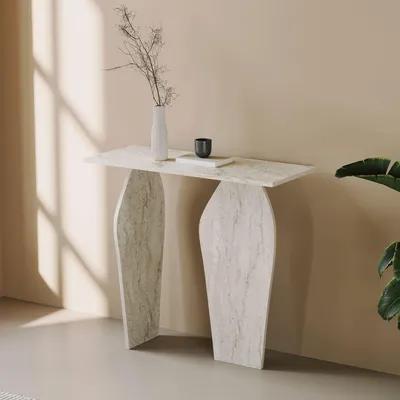Produktbild von Skye Decor, Hochwertiger Beistelltisch (3 Teile) - Travertin, 100 cm | 100% Melamin