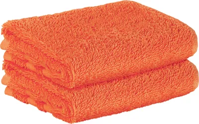 Produktbild von StickandShine 2er SET Premium Frottee Gästehandtuch 30x50 cm in orange in 500g/m² aus 100% Baumwolle