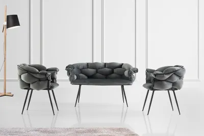 Immagine prodotto di Hanah Home, Balon - 2136, Divani, Grigio scuro, Metallo, 135 x 79 x 65 cm