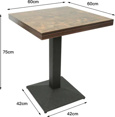 Image de Table de bistrot Table de bar Table de jardin MDF 60*60*75cm Rétro