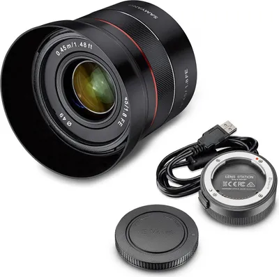 Produktbild von Samyang Standardobjektiv AF 45mm F1,8 FE & Lens-Station kompatibel mit Sony E-Mount – für Vollformat & APS-C – mit schnellem Autofokus, Festbrennweite für A7C, A7 III, A6100 u.a.