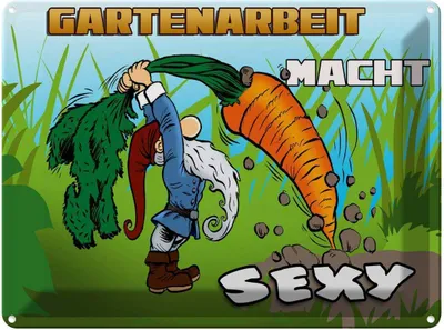 Produktbild von vianmo Blechschild 30x40 cm Gartenarbeit macht sexy Spruch Zitat