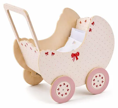 Holz-Puppenwagen Natura, für Puppen bis 50 cm, ab 2 Jahren