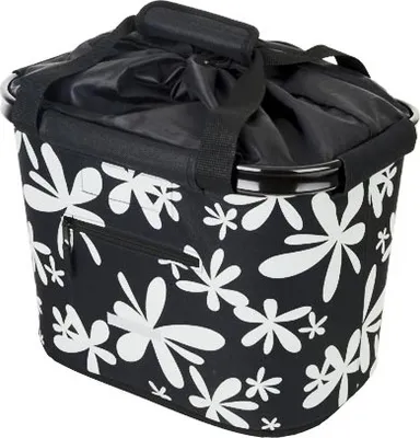 Produktbild von BLUE BIRD Lenkerkorb Einkaufskorb Fahrradkorb Quick-Clip 20l schwarz/Blumen