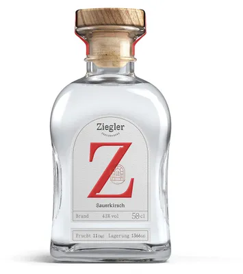 Produktbild von Ziegler Sauerkirsch Obstbrand | Gold-Gewinner ISW 2023 | Ausbalancierte, natürliche Frische | 43% Vol. | 500 ML