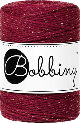 Obrázek produktu pro Bobbiny Macrame Cord 1,5 mm 100 m Golden Wine Red Šňůra